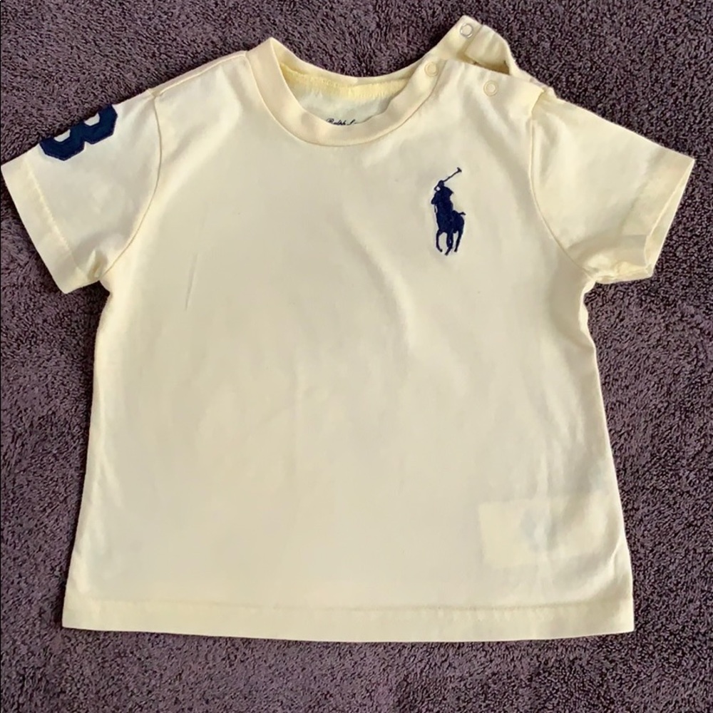 Yellow Ralph Lauren tee with Oversized Logo and 3